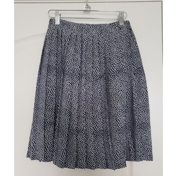 Vintage Stylist Pleated Navy and White Polka dot skirt with pockets - Picture 8 of 11